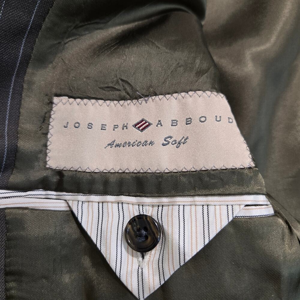 Joseph Abboud 100% Wool Pinstripe Suit Jacket Blazer Made in USA Size 40R - Picture 8 of 10